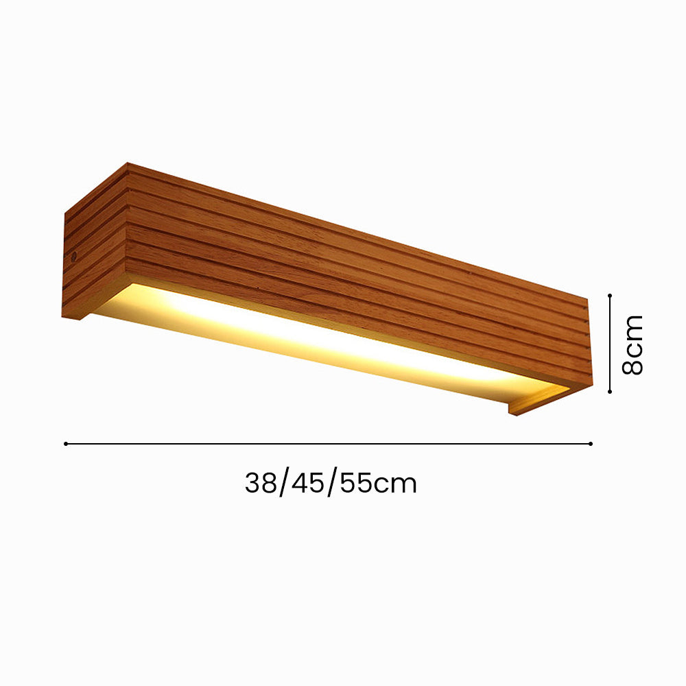Wooden Bathroom Mirror Wall Light-Lighting > Wall Lights-casanuva-casanuva