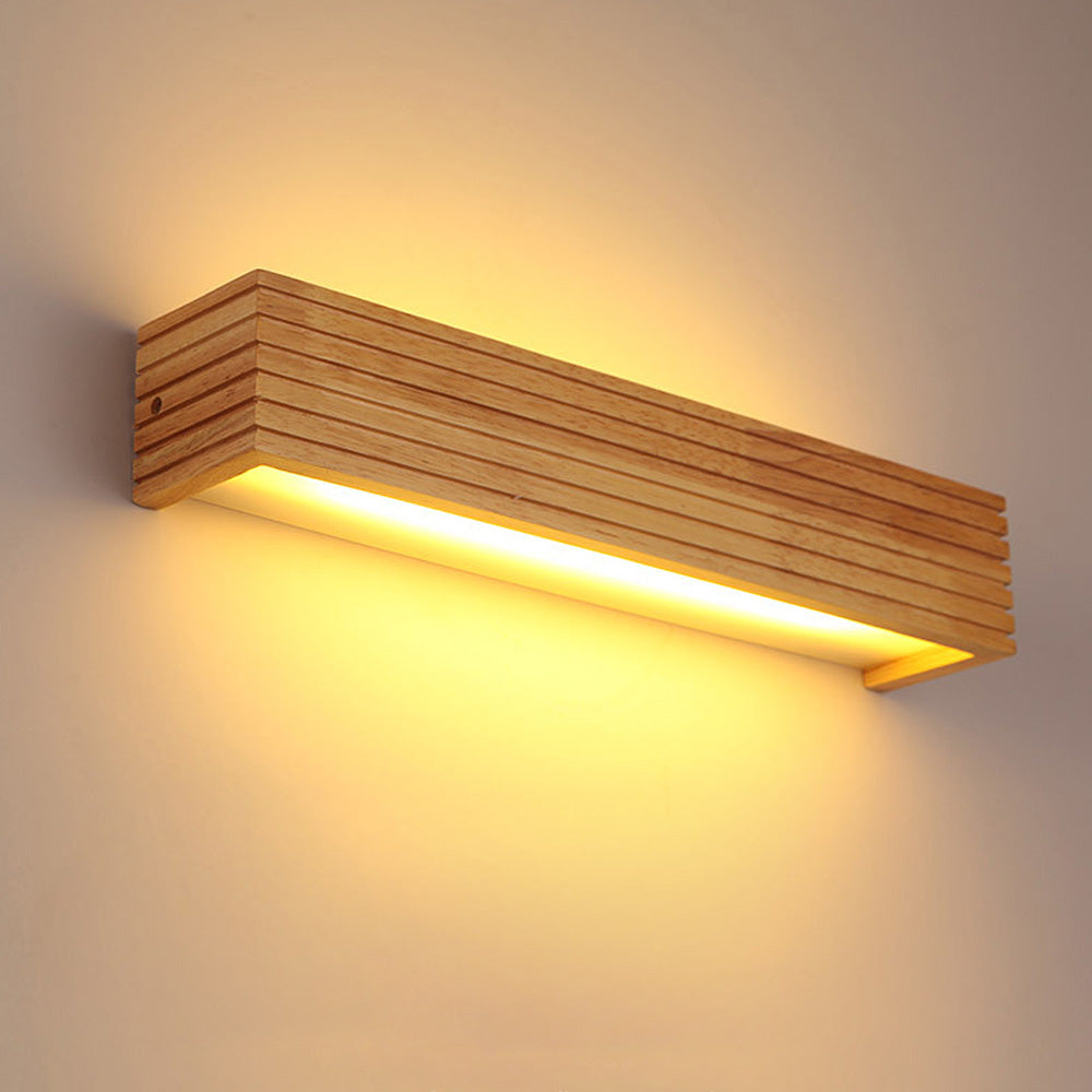 Wooden Bathroom Mirror Wall Light-Lighting > Wall Lights-casanuva-Wood-D38*H8CM-Warm Light-casanuva