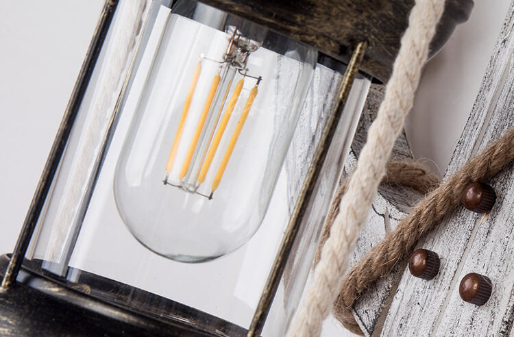 Wooden Boat Anchor Wall Sconce Lamp 1-Light Industrial Vintage Design-Lighting > Wall Lights-casanuva-casanuva