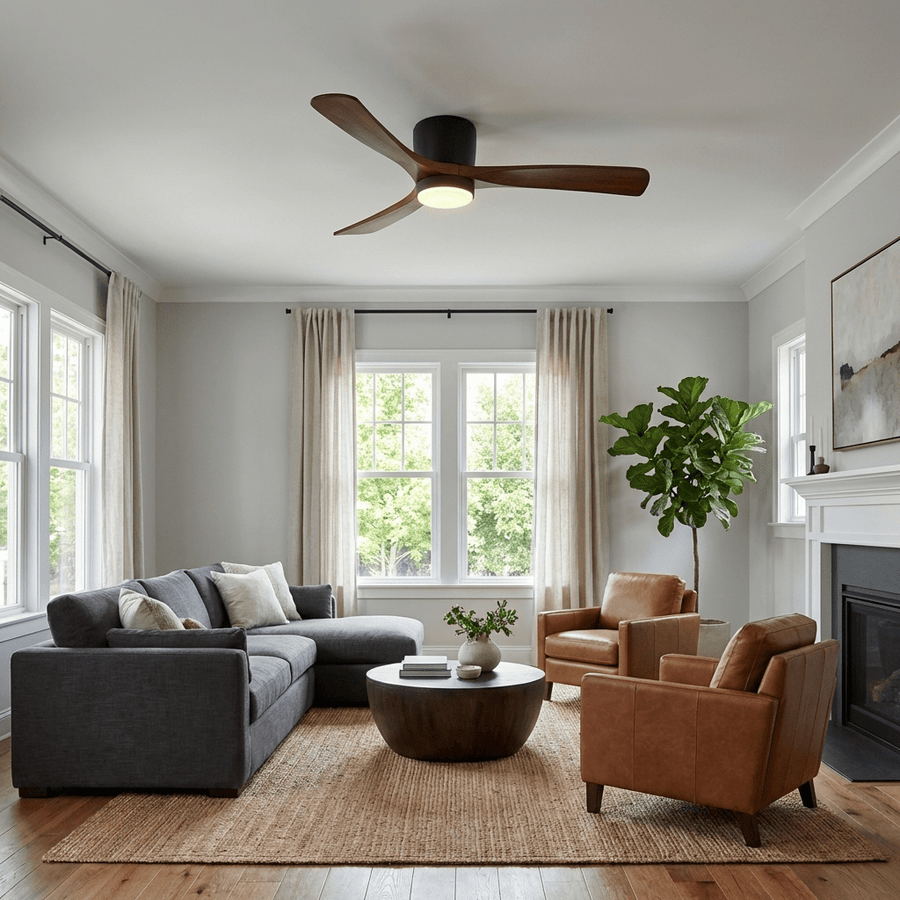 Wooden Ceiling Fan Light Nordic Style-Lighting > Ceiling Lights-casanuva-casanuva