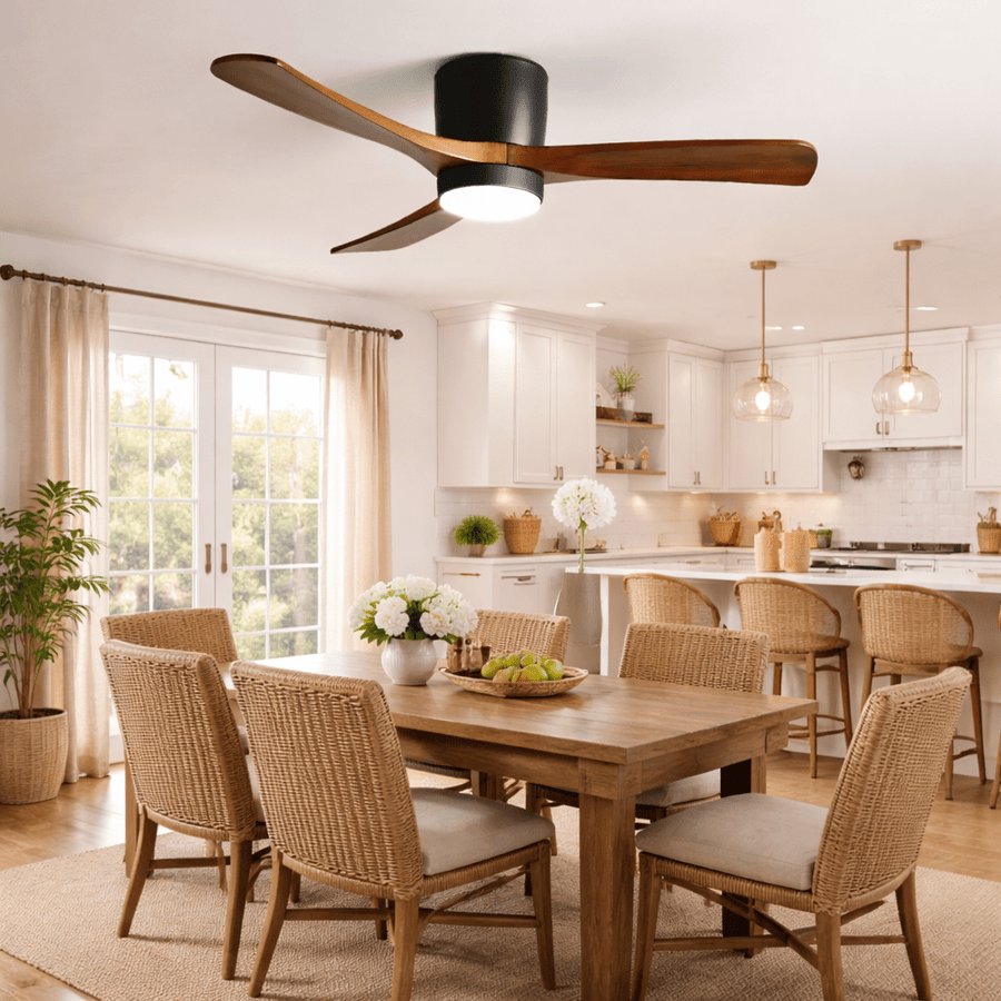 Wooden Ceiling Fan Light Nordic Style-Lighting > Ceiling Lights-casanuva-casanuva