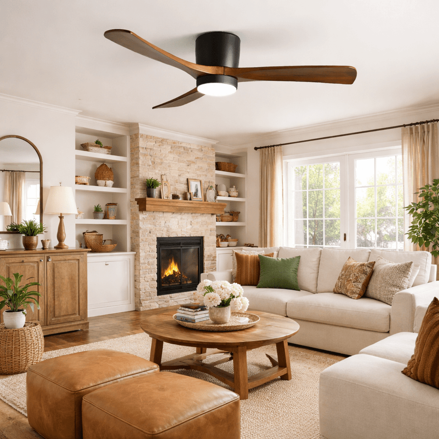 Wooden Ceiling Fan Light Nordic Style-Lighting > Ceiling Lights-casanuva-casanuva