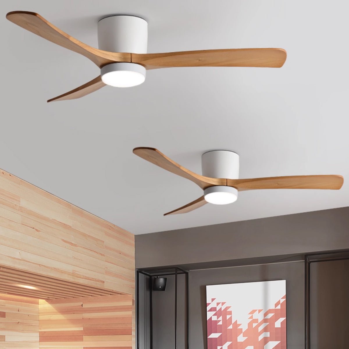 Wooden Ceiling Fan Light Nordic Style-Lighting > Ceiling Lights-casanuva-casanuva