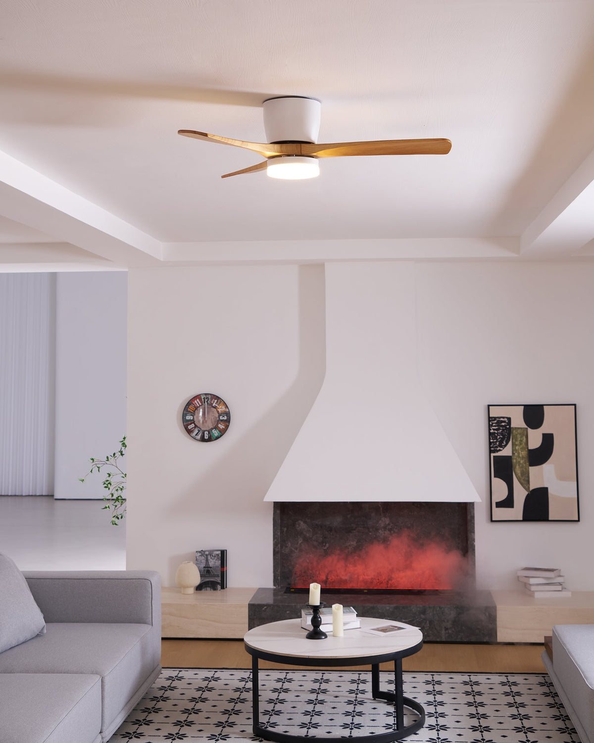 Wooden Ceiling Fan Light Nordic Style-Lighting > Ceiling Lights-casanuva-casanuva