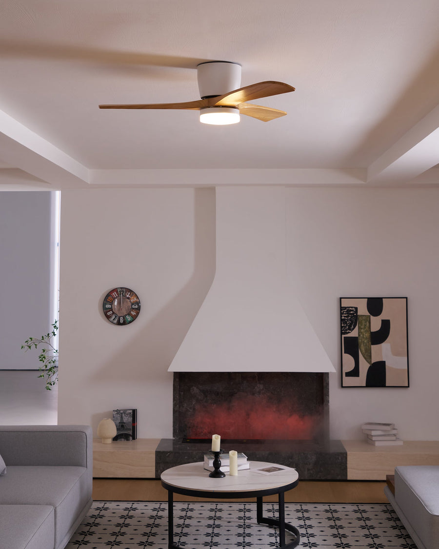 Wooden Ceiling Fan Light Nordic Style-Lighting > Ceiling Lights-casanuva-casanuva
