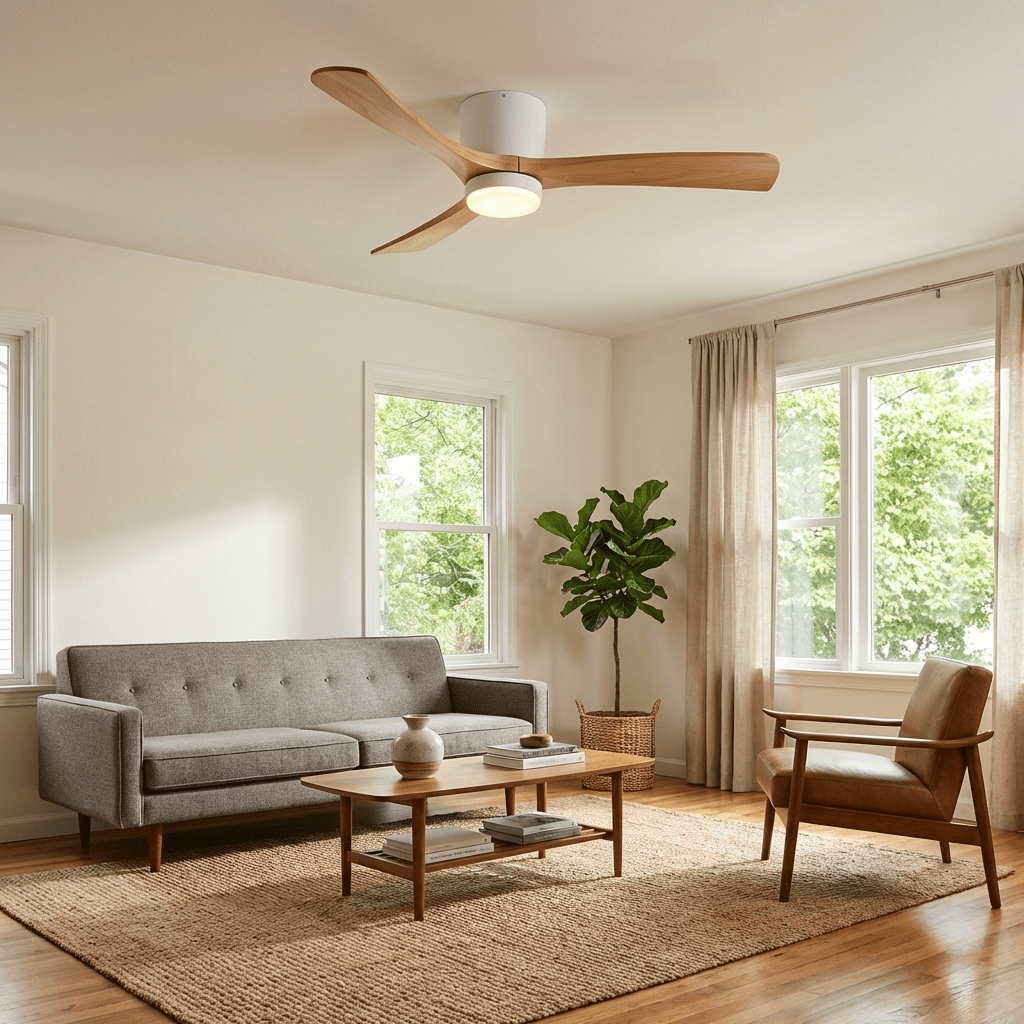 Wooden Ceiling Fan Light Nordic Style-Lighting > Ceiling Lights-casanuva-casanuva