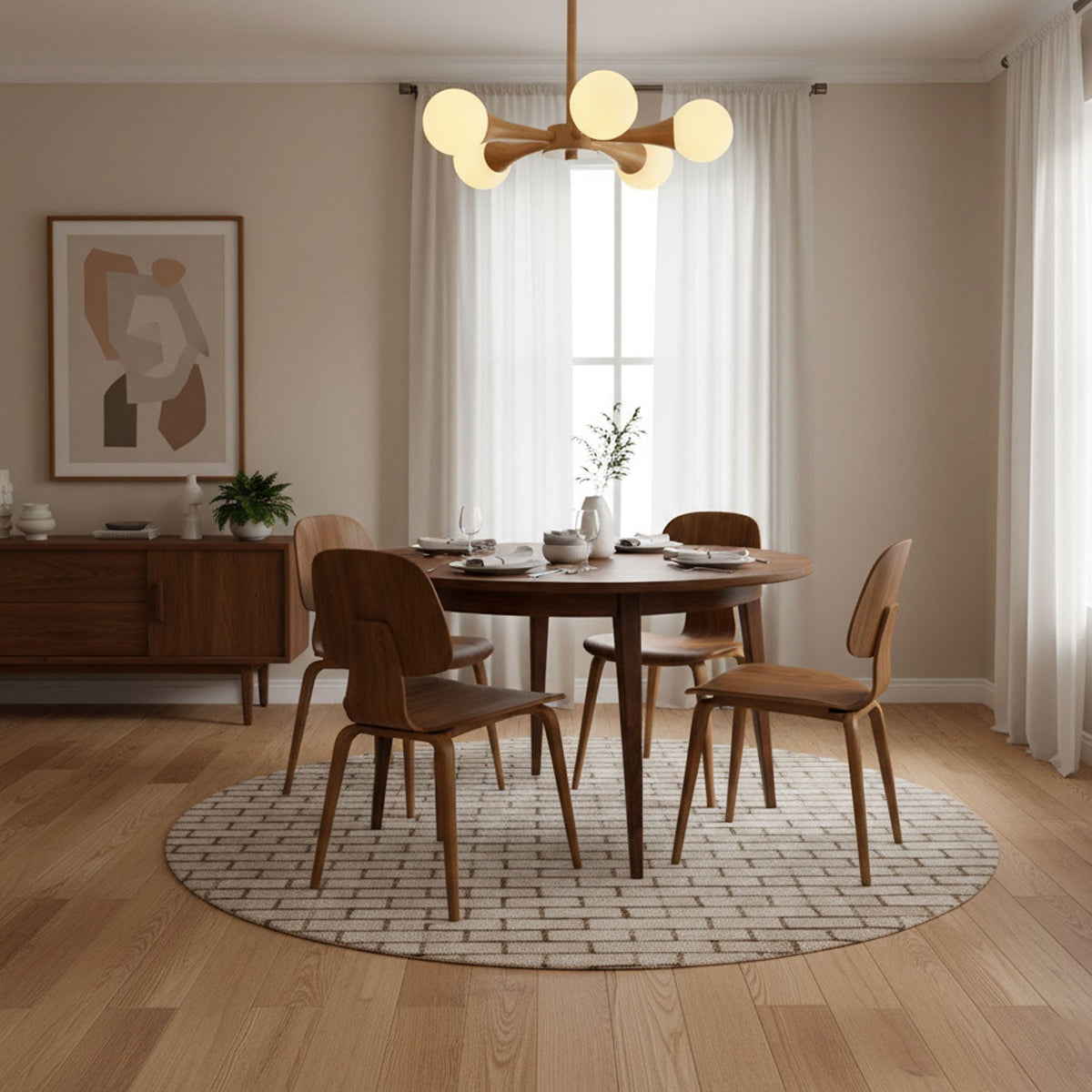 Wooden Chandelier with Natural Finish-Lighting > Chandeliers & Pendant Lights-casanuva-casanuva