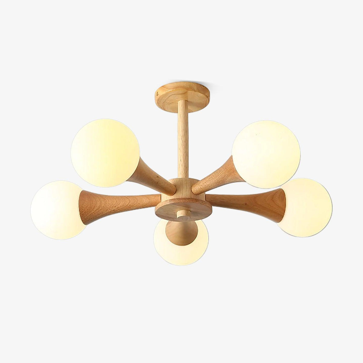 Wooden Chandelier with Natural Finish-Lighting > Chandeliers & Pendant Lights-casanuva-casanuva