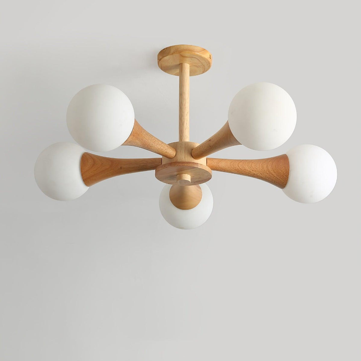 Wooden Chandelier with Natural Finish-Lighting > Chandeliers & Pendant Lights-casanuva-casanuva
