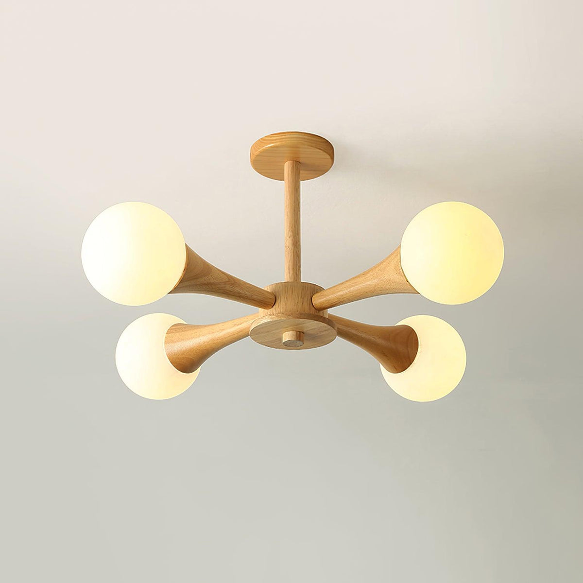 Wooden Chandelier with Natural Finish-Lighting > Chandeliers & Pendant Lights-casanuva-casanuva