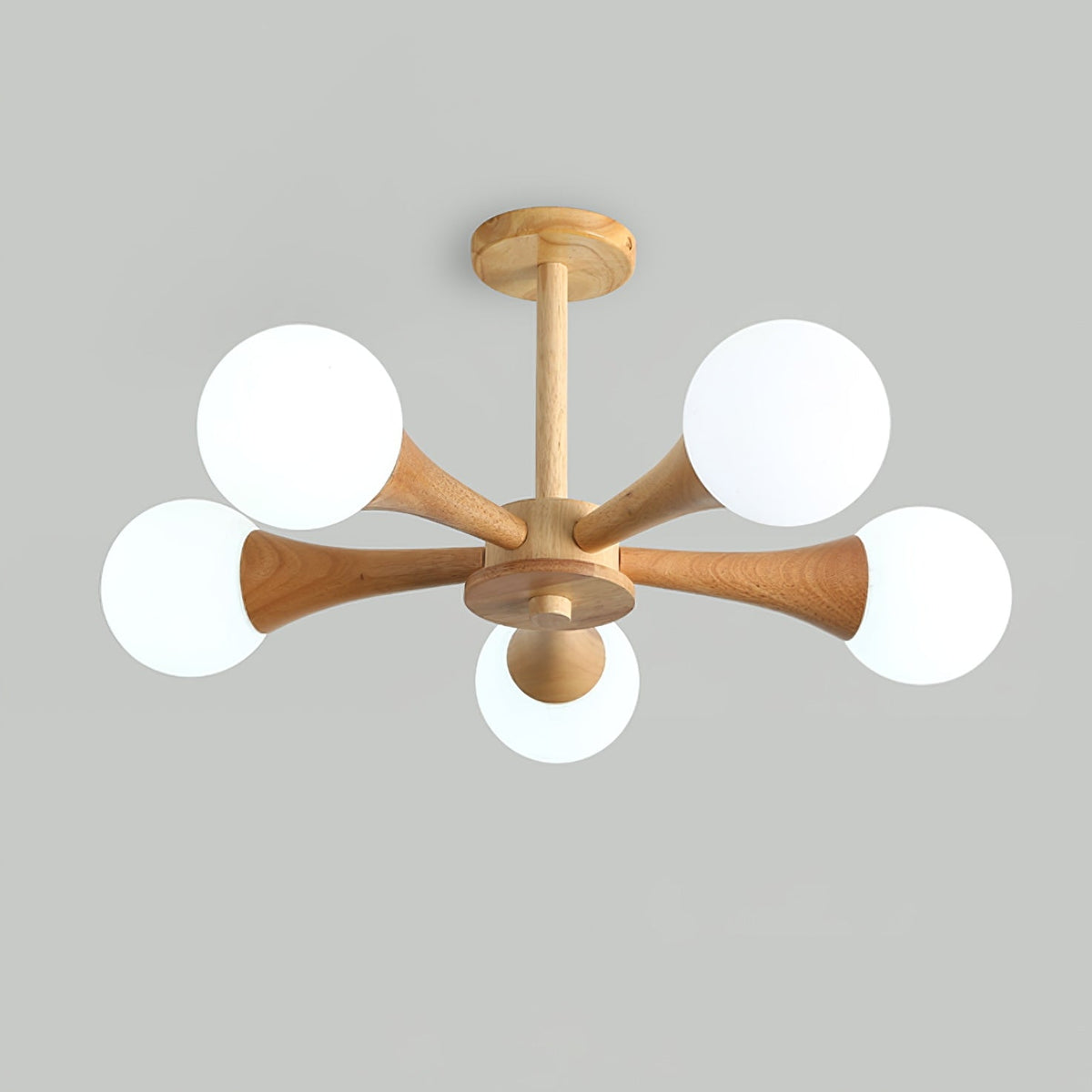 Wooden Chandelier with Natural Finish-Lighting > Chandeliers & Pendant Lights-casanuva-casanuva