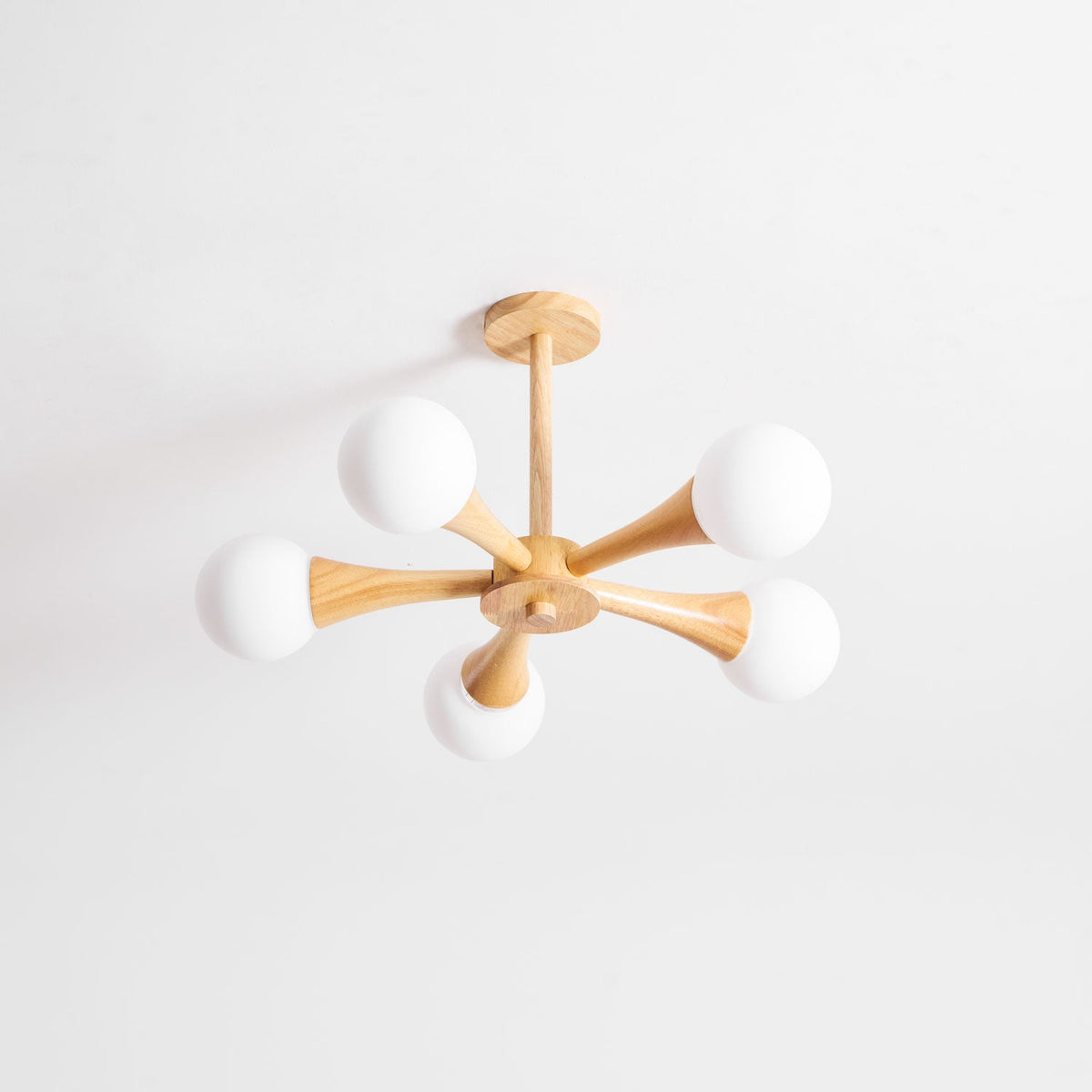 Wooden Chandelier with Natural Finish-Lighting > Chandeliers & Pendant Lights-casanuva-casanuva