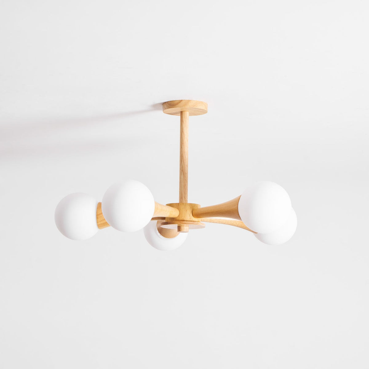 Wooden Chandelier with Natural Finish-Lighting > Chandeliers & Pendant Lights-casanuva-casanuva