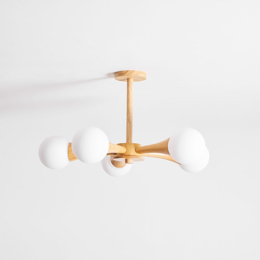 Wooden Chandelier with Natural Finish-Lighting > Chandeliers & Pendant Lights-casanuva-casanuva