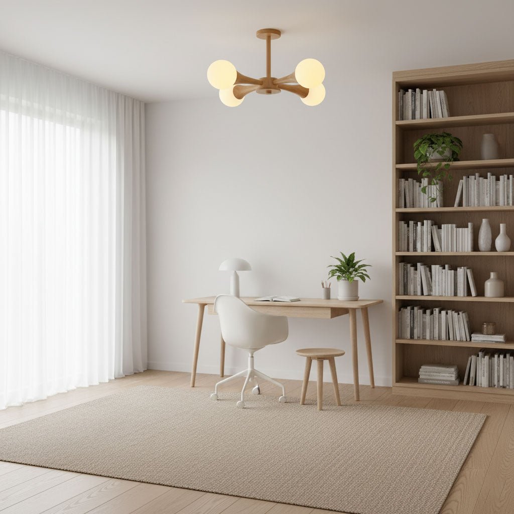 Wooden Chandelier with Natural Finish-Lighting > Chandeliers & Pendant Lights-casanuva-casanuva