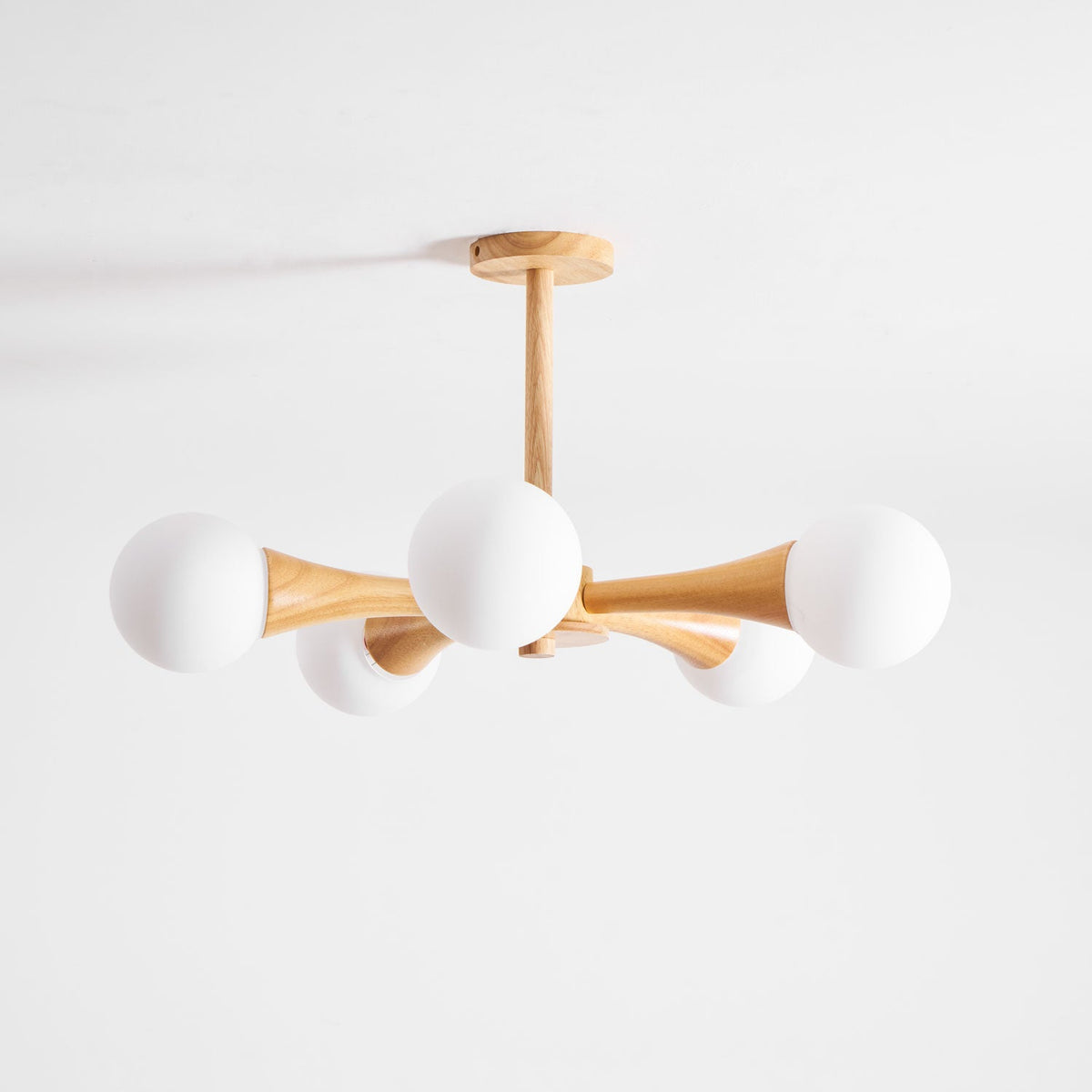 Wooden Chandelier with Natural Finish-Lighting > Chandeliers & Pendant Lights-casanuva-casanuva