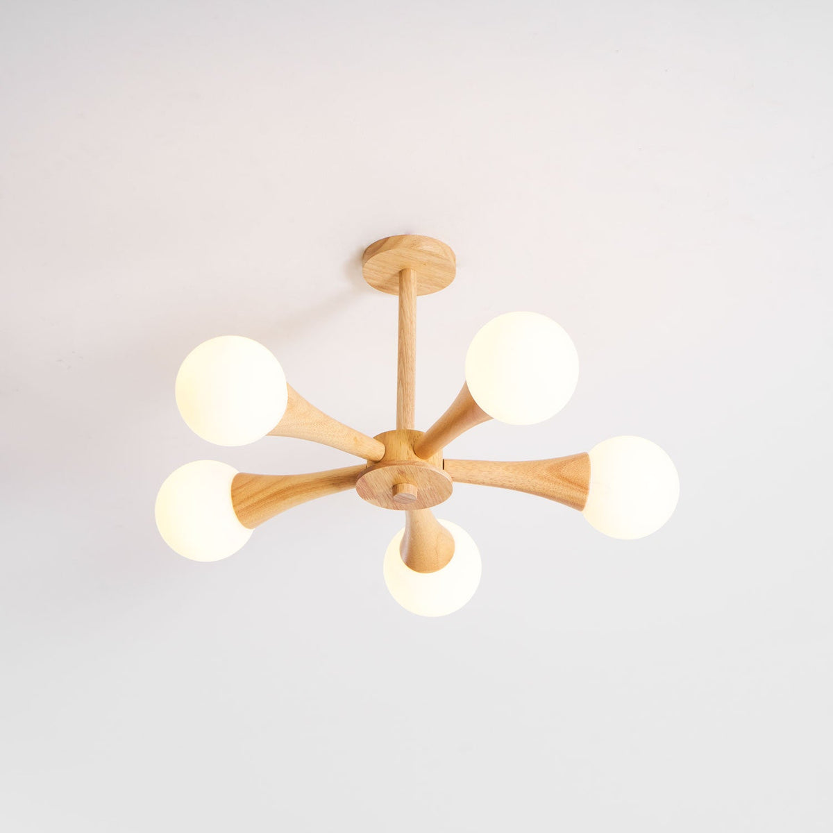 Wooden Chandelier with Natural Finish-Lighting > Chandeliers & Pendant Lights-casanuva-casanuva
