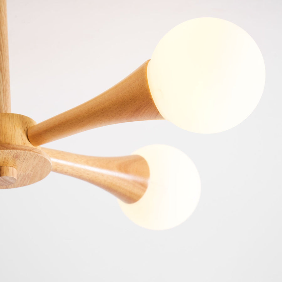 Wooden Chandelier with Natural Finish-Lighting > Chandeliers & Pendant Lights-casanuva-casanuva