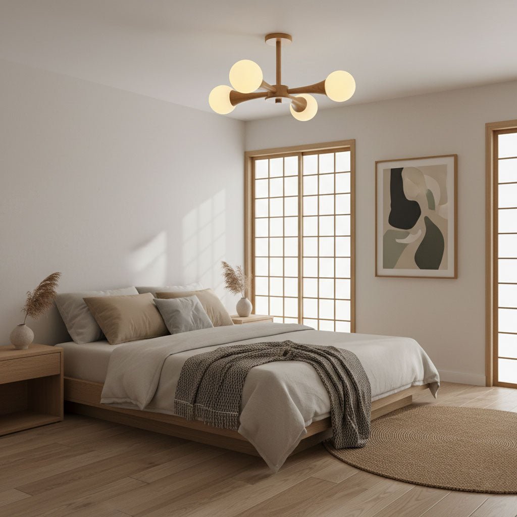 Wooden Chandelier with Natural Finish-Lighting > Chandeliers & Pendant Lights-casanuva-casanuva