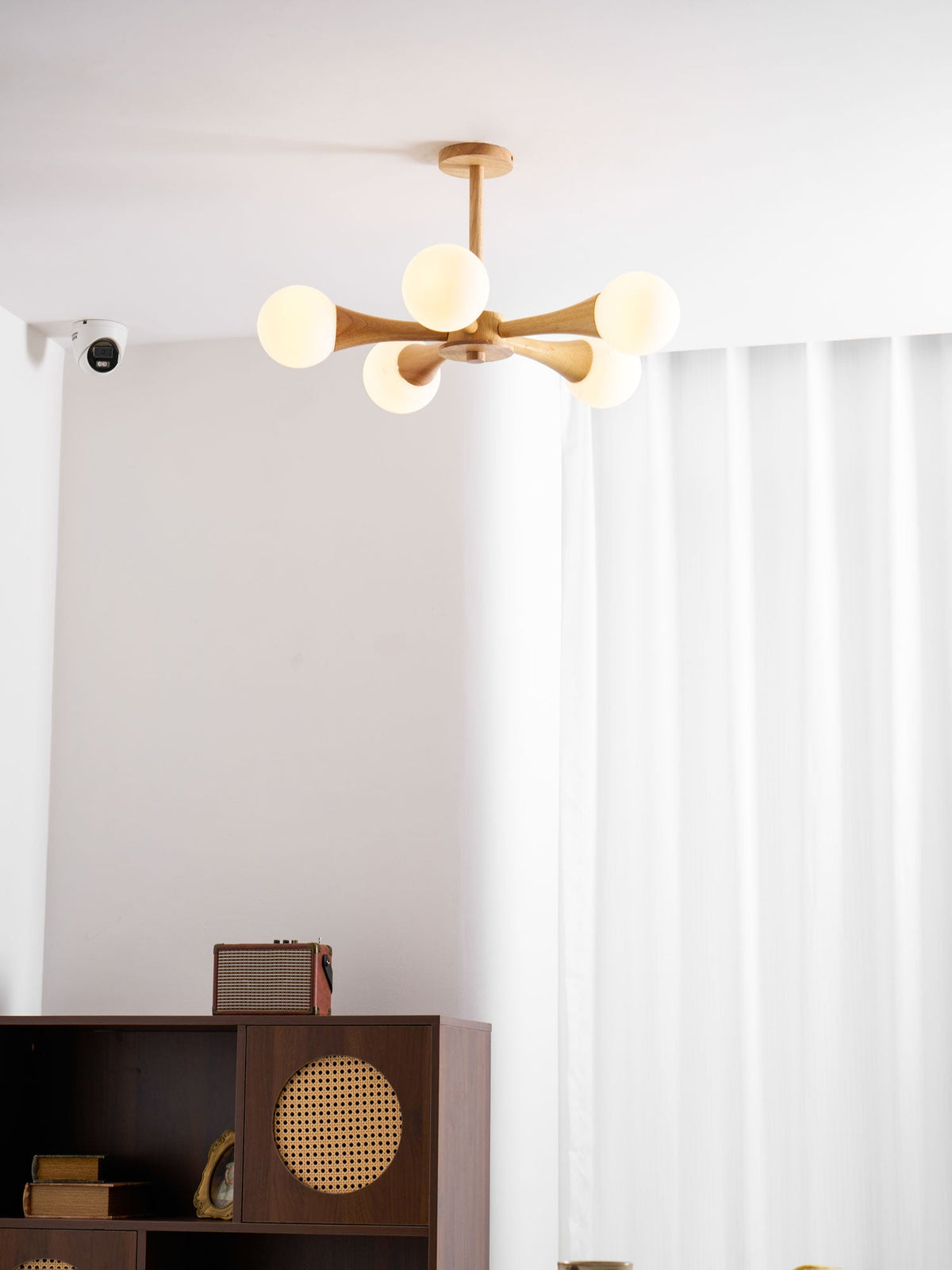 Wooden Chandelier with Natural Finish-Lighting > Chandeliers & Pendant Lights-casanuva-casanuva