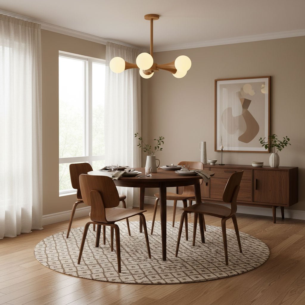Wooden Chandelier with Natural Finish-Lighting > Chandeliers & Pendant Lights-casanuva-casanuva