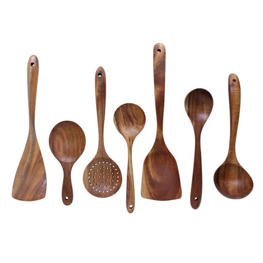 Wooden Cooking Utensil Set Handmade Teak Touch Premium Quality-Kitchen & Dining > Cooking Utensils-casanuva-casanuva