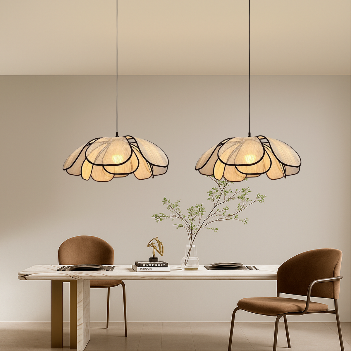 Wooden Flower Pendant Light Scandinavian Design-Lighting > Pendant Lights-casanuva-casanuva