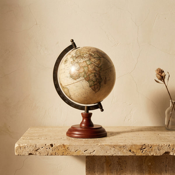Wooden Globe Decorative Vintage 14 cm-Home Decor > Decorative Accessories-casanuva-casanuva