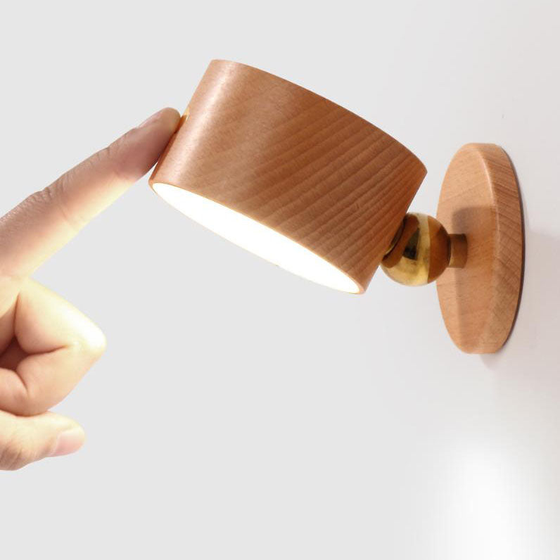 Wooden LED Night Light Rechargeable Touch Magnetic Wall Sconce Lamp-Lighting > Ambient Lighting-casanuva-casanuva