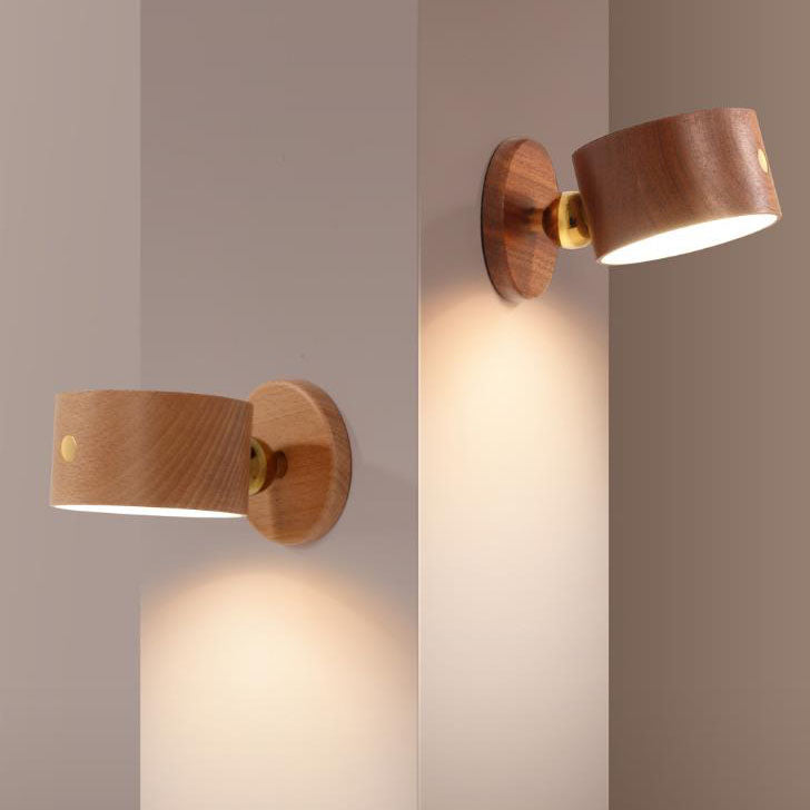 Wooden LED Night Light Rechargeable Touch Magnetic Wall Sconce Lamp-Lighting > Ambient Lighting-casanuva-casanuva