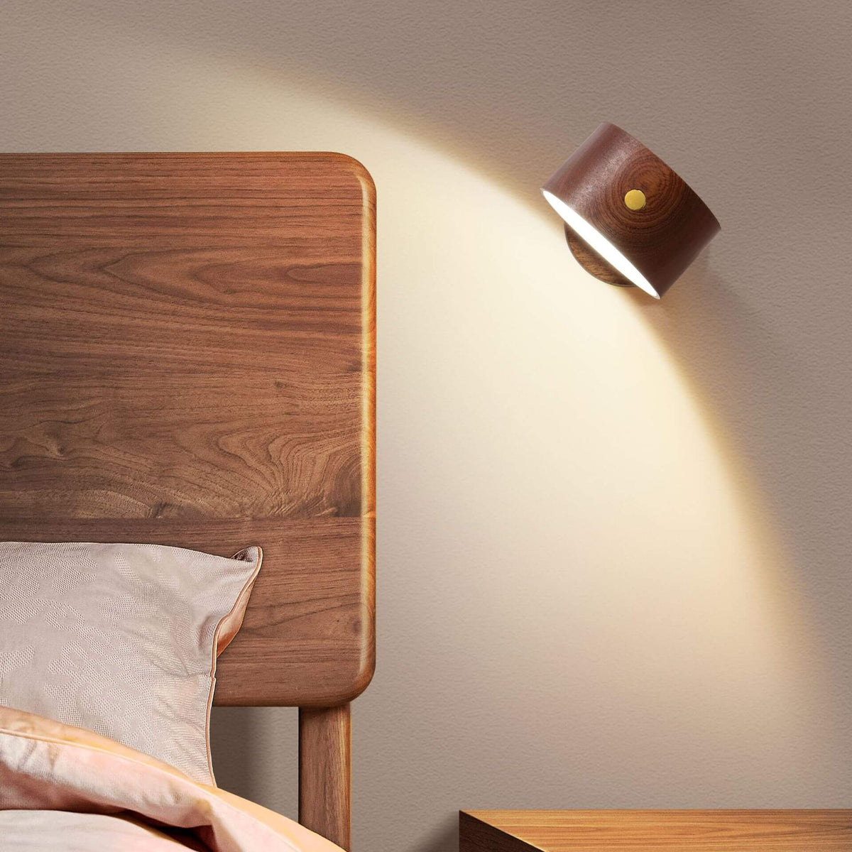 Wooden LED Night Light Rechargeable Touch Magnetic Wall Sconce Lamp-Lighting > Ambient Lighting-casanuva-Sapele Wood-casanuva