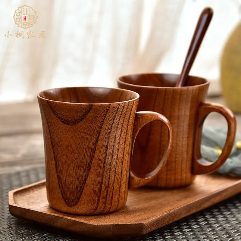 Wooden Mug with Natural Character-Kitchen & Dining > Tableware-casanuva-2 Mug Set-casanuva