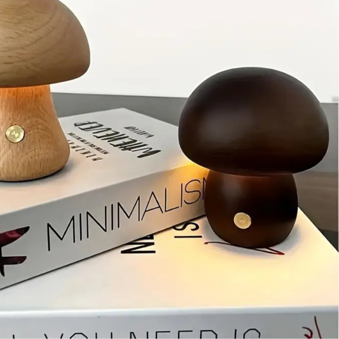 Wooden Mushroom Table Lamp-Lighting > Table Lamps-casanuva-casanuva
