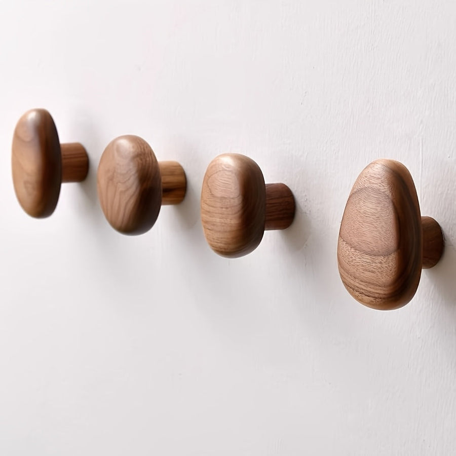 Wooden Round Wall Hooks Set for Coat and Hat Storage-Home Decor > Decorative Accessories-casanuva-casanuva