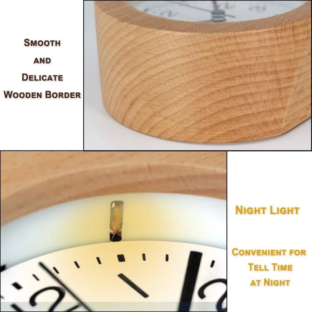 Wooden Silent Alarm Clock for Cozy Bedrooms-Home Decor > Clocks-casanuva-casanuva