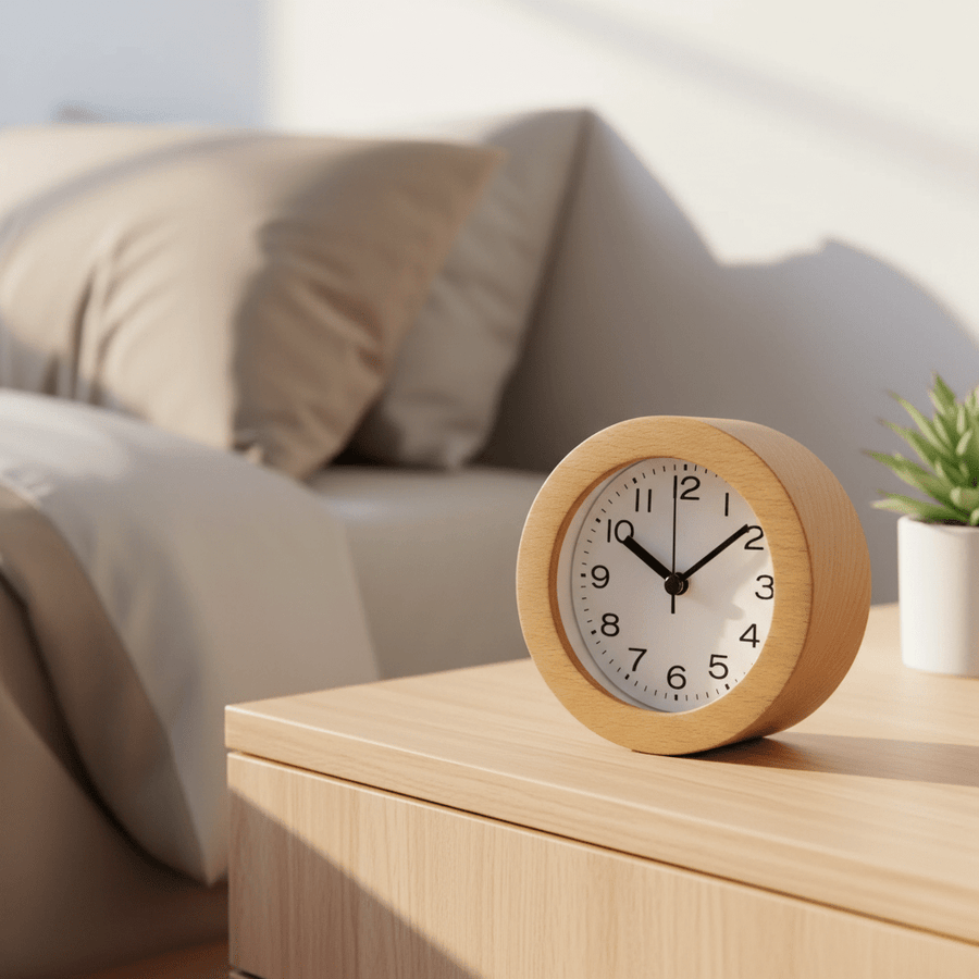 Wooden Silent Alarm Clock for Cozy Bedrooms-Home Decor > Clocks-casanuva-Natural Wood-casanuva