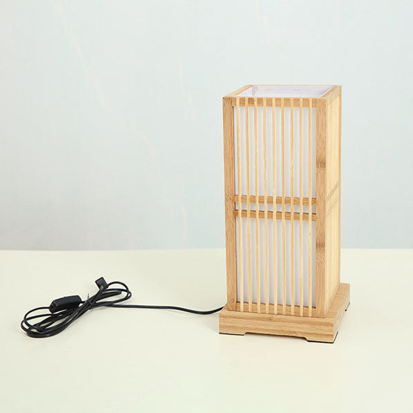 Wooden Square Column Table Lamp Japanese Minimalist Design-Lighting > Table Lamps-casanuva-casanuva
