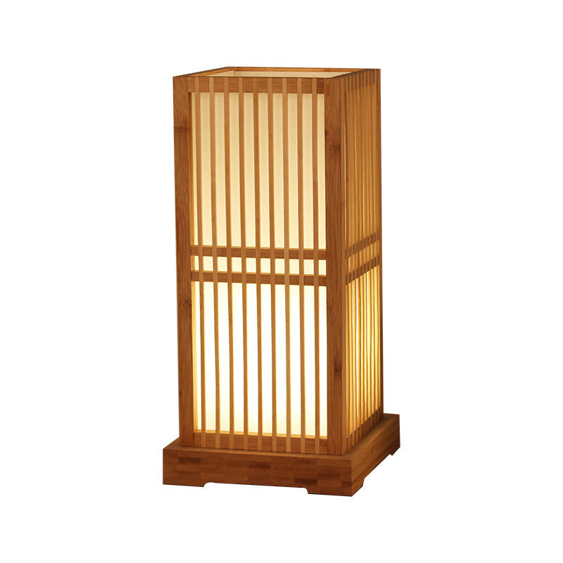 Wooden Square Column Table Lamp Japanese Minimalist Design-Lighting > Table Lamps-casanuva-casanuva