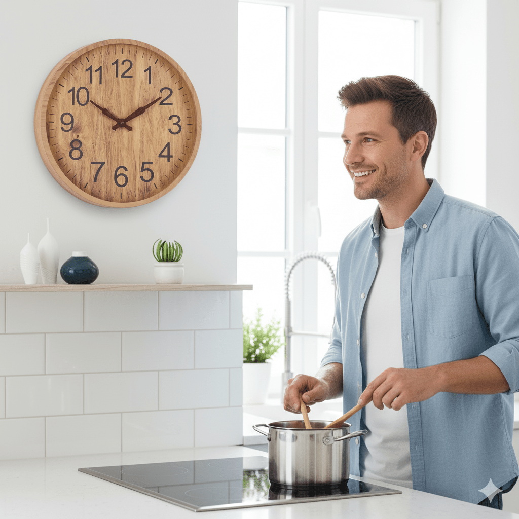 Wooden Wall Clock 30 cm Quiet Natural Design-Home Decor > Clocks-casanuva-casanuva
