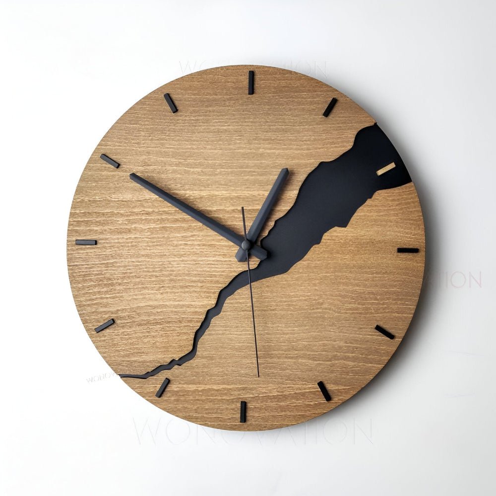 Wooden Wall Clock with Timeless Charm for Modern Spaces-Home Decor > Clocks-casanuva-Rows-casanuva