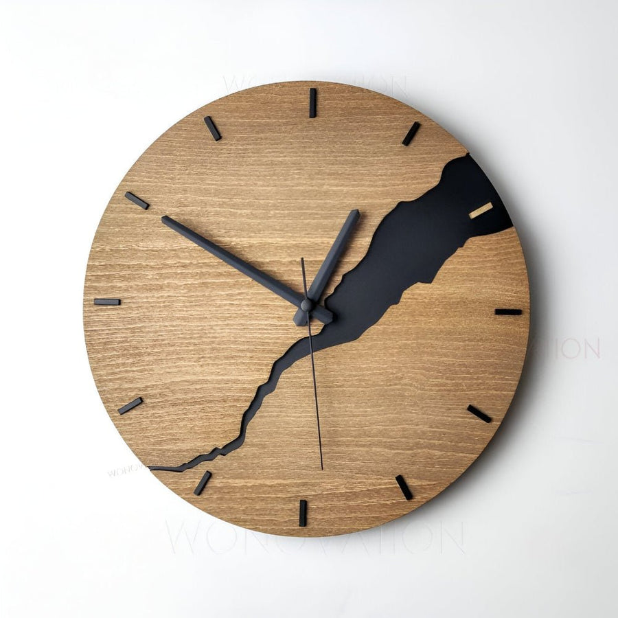 Wooden Wall Clock with Timeless Charm for Modern Spaces-Home Decor > Clocks-casanuva-Rows-casanuva
