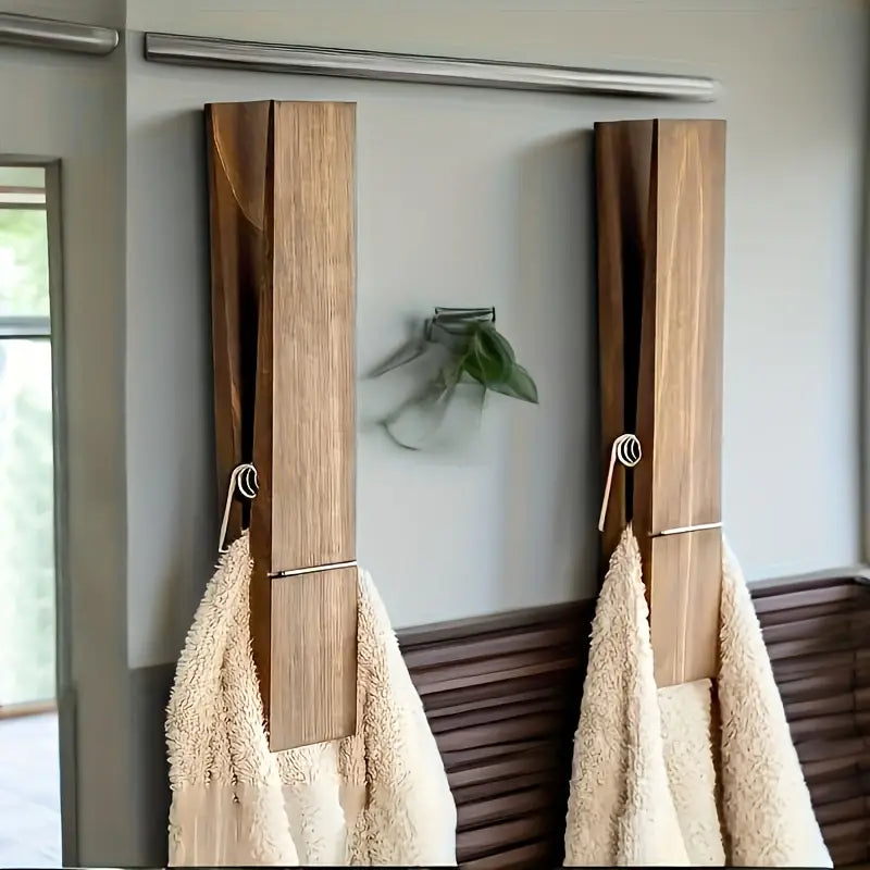 Wooden Wall Hook Set Sculptural Design for Stylish Interiors-Home Decor > Decorative Accessories-casanuva-Walnut-1 Piece-casanuva