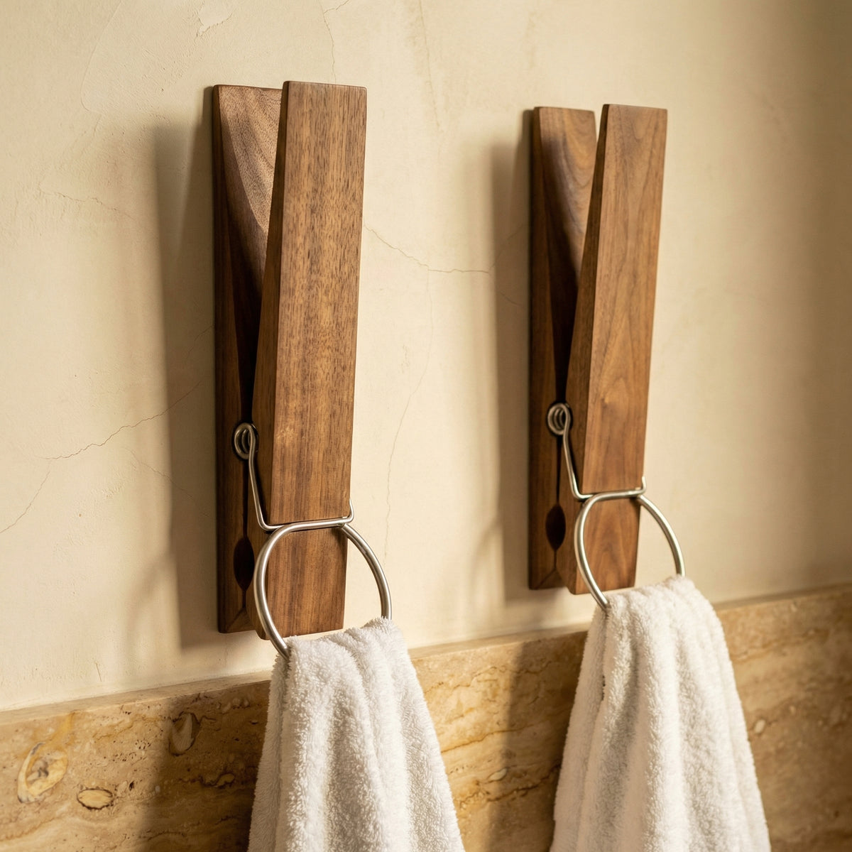 Wooden Wall Hook Set Sculptural Design for Stylish Interiors-Home Decor > Decorative Accessories-casanuva-casanuva
