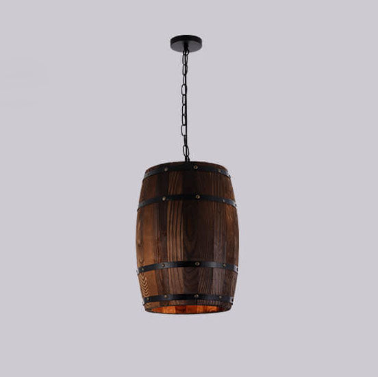 Wooden Wine Barrel Pendant Light 1-Light Fixture-Lighting > Pendant Lights-casanuva-11.81''-110V-120V-casanuva
