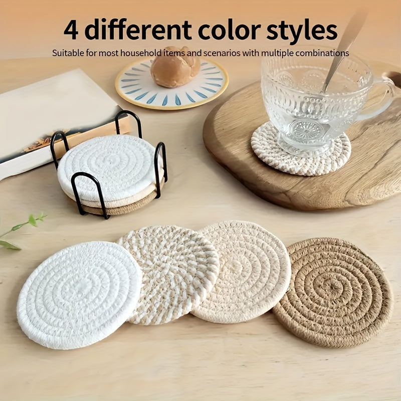Woven Coaster Set 8-piece Heat Resistant Anti-Calcium for Cups Pots and Plates-Kitchen & Dining > Coasters-casanuva-casanuva