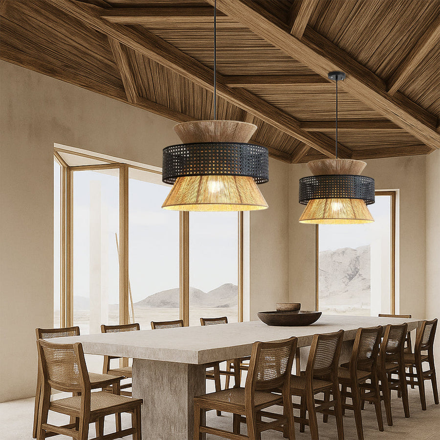 Woven Rattan Wabi-Sabi Pendant Light-Lighting > Pendant Lights-casanuva-casanuva