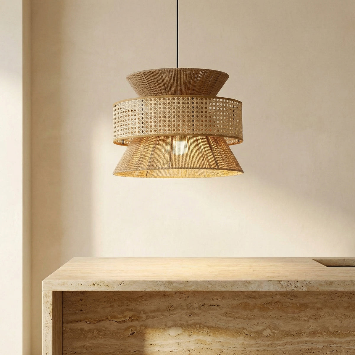 Woven Rattan Wabi-Sabi Pendant Light-Lighting > Pendant Lights-casanuva-casanuva