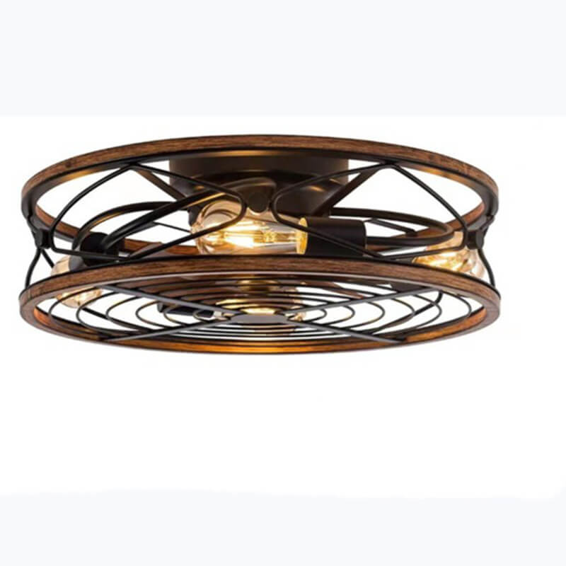 Wrought Iron Cylinder 4-Light Flush Mount Ceiling Fan Light-Lighting > Ceiling Lights-casanuva-casanuva