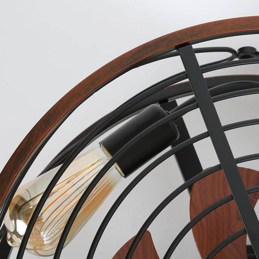 Wrought Iron Cylinder 4-Light Flush Mount Ceiling Fan Light-Lighting > Ceiling Lights-casanuva-casanuva