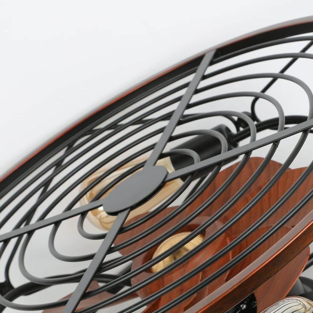 Wrought Iron Cylinder 4-Light Flush Mount Ceiling Fan Light-Lighting > Ceiling Lights-casanuva-casanuva